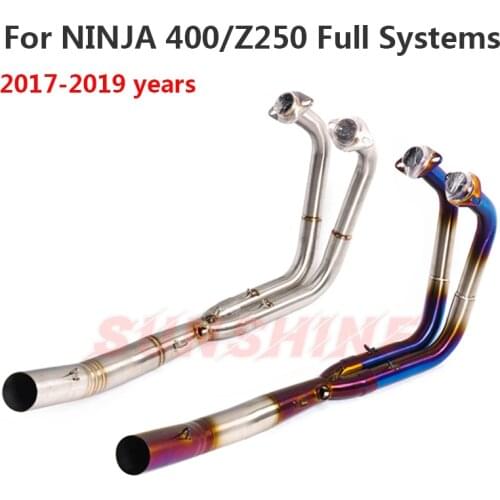 For NINJA 400 Z400 NINJA 250 Exhaust Full Systems Motorcross Front Pipe Stainless Steel Pitbike Racing Motorcycle Muffler Z250