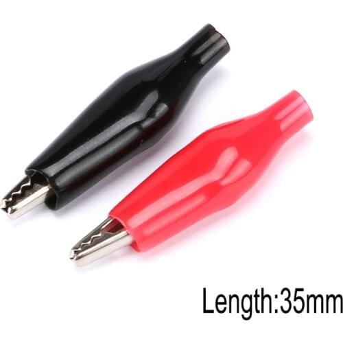 5pcs Alligator Clips Electrical DIY Test Alligator Clips Roach Test Probe Meter Black Red with Plastic Boot Car Auto Battery