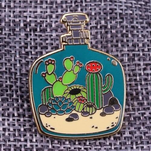 Desert Plant Lapel Pin Flower Cactus Enamel Badge Fruits Foods Jewelry