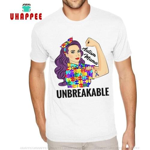 Short Sleeve O Neck Pre-Cotton Autism Mom Mama Awareness Spectrum Autistic Puzzle Ribbon Shirt Funny Mens S TeeShirt