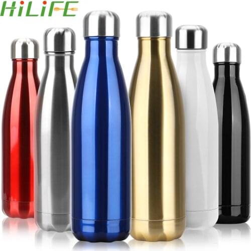 HILIFE 500ml Cola Water Beer Thermos Water Bottle Double-Wall Insulated Vacuum Flask BPA Free Thermos for Sport Bottles