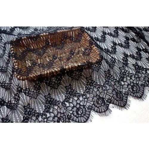 GLace 3M/Lot eyelash lace fabric High quality bone line hollow lace clothing DIY dress home accessories TX691