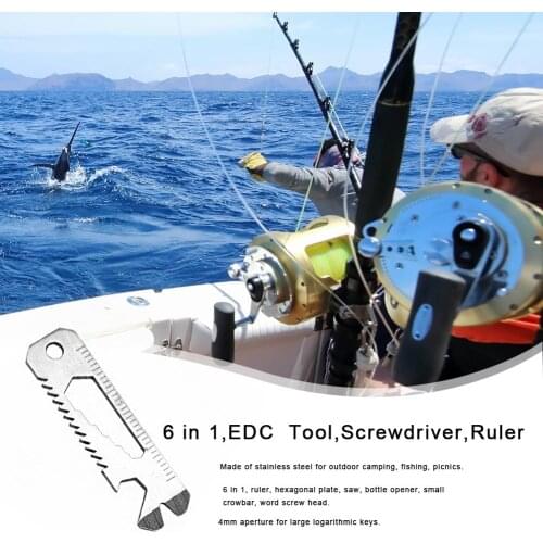 6 in 1 Outdoor Multifunction Credit Tool Survival Camping Hunting Tactical Accessories Utility Hand Tools Pocket Multitool Ruler