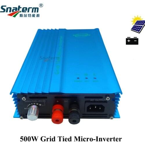 MPPT 500W 12V 24V 36V 48V 60V 72V to AC 110V or 220V MPPT Solar Mini Grid Connected Inverter Adjustable Battery Discharge Power