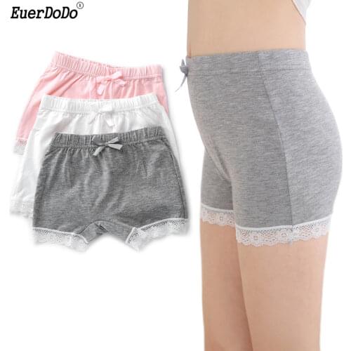 Girls Underwear Modal Lace Solid Color Panties For Girls Security Pants 2 3 4 6 8 10 12 Years Kids Girl Briefs Exposure Proof