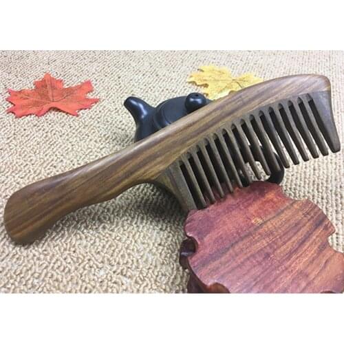 New 1pc Wooden Comb Curved Shape Natural Sandalwood Comb Health Care Comb Anti-static Peach Wood Hair Comb High Quality