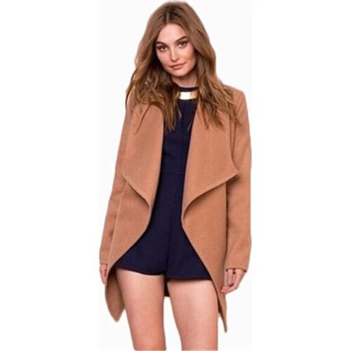 New Leisure Big Size Female Outerwear Winter Windbreaker Casual Large Size Women Overcoat belt Wolen Cardigan Autumn Trench J842