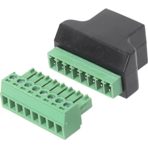 OOTDTY RJ45 Female To Screw Terminal 8 Pin Connector Ethernet Cable Extender Adapter 34x36mm