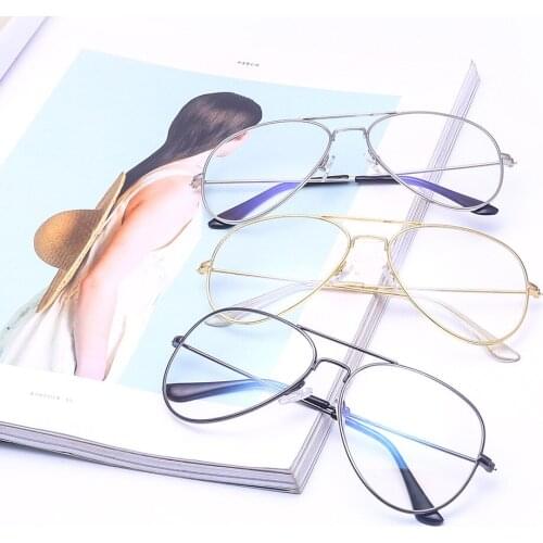 Optical Gold Pilot Glasses Frames Women Men Brand Classic Glasses Transparent Fashion Ray Ba Alloy Clear Eyeglasses R3025 LA VIE