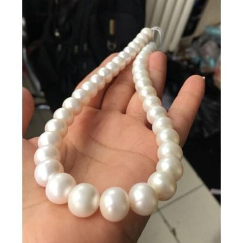 Promotion sale AAA 11-12mm sea white pearl necklace 925silver
