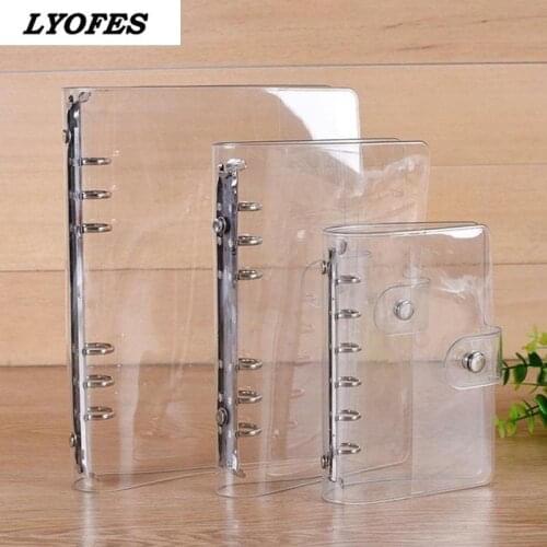 1Pc Transparent Color Plastic Clip File Folder A5/A6/A7 Notebook Loose Leaf Ring Binder Planner Agenda School Office Supplies
