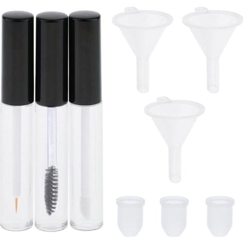 20Pcs 10ml Empty Lip Gloss Tube Refillable Lipstick Containers with Brush Wand for DIY Cosmetics Reusable Sample Bottle