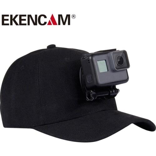Adjustable Canvas Sun Hat Cap and J-Holder for EKEN GOPRO Hero 9 8 7 6 SJCAM Insta360 One X2 DJI Camera Accessories