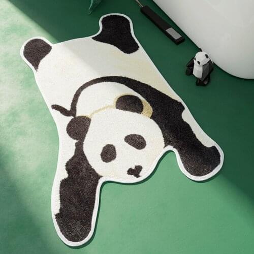 Funny Doormat Cute Cartoon Animal Panda Shape Bedroom Mats Floor Bedside Bathroom Carpet Water Absorption Anti Slip Entrance Rug