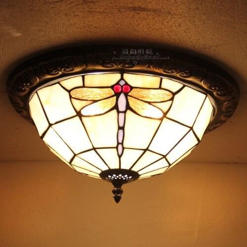 Light Ceiling lamps bedroom balcony window aisle porch lights Green leaf edge lighting creative Circular Lights DF93