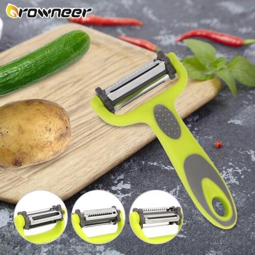 3 In 1 Fruit Peeler Carrot Peeler with Knife Sleeve Peel Smooth Cutting Comfortable Grip Kitchen Helper Fine Cooking Tools