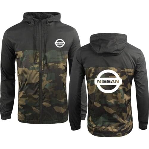 High quality Pure cotton Fashion Mens jacket NISSAN Car Logo Spring Autumn printing Color matching Hoodie Mens sweatshirt
