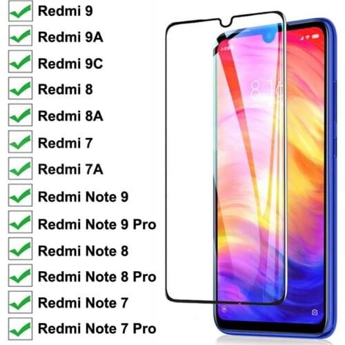 99D Tempered Glass For Xiaomi Redmi 9 9A 9C 8 8A 7 7A Screen Protector Glass Redmi Note 8 8T 7 9S 9 Pro K 30 20 Protective Glass