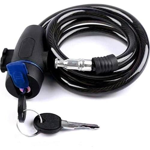 Security with Key Anti-Theft MTB Castle Bike 2 Lock Cable Motorcycle Bicycle Bike Steel Cycle For Stainless Coil Universal Lock