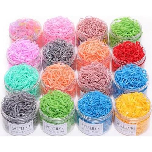 1000PCS/Pack Candy Color Disposable Elastic Hair Bands Ponytail Holder Rubber Bands Headband Gum For Women Fashion Hair Accessor
