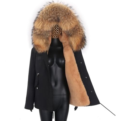 Winter Jacket Women Thick Warm Artificial Fur Liner Real Fur Collar Solid Color Fur&Faux Fur Women Coat Long Sleeve Woman Parka