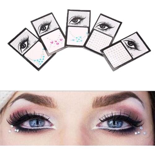 1Sheet Festival Temporary Tattoo Glitter Face Crystal Sticker Eye Crafted Body Jewels