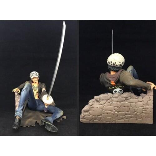 18cm anime one piece Trafalgar Law PVC action figure toys Anime Defeated ver Trafalgar Law dolls collectible model toys kid gift