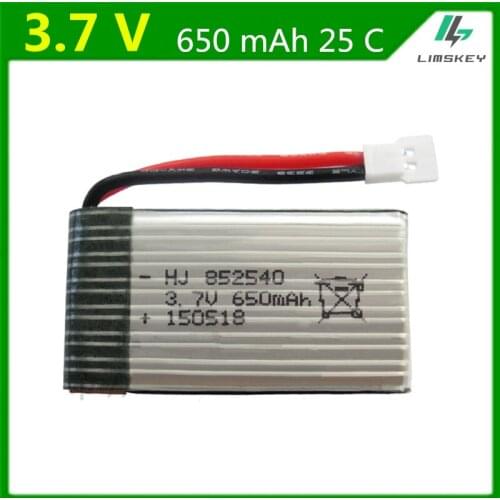 2PCS/LOT 3.7V 650mAh Battery For Syma X5C CX-30, four-axis model aircraft 3.7V 650mAh Lipo battery 1S 852540