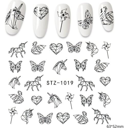 3D Water Transfer Nail Stickers Dragon English Words Abstract Woman Face Design Nail Art Decoration Manicure Stickers for Nails