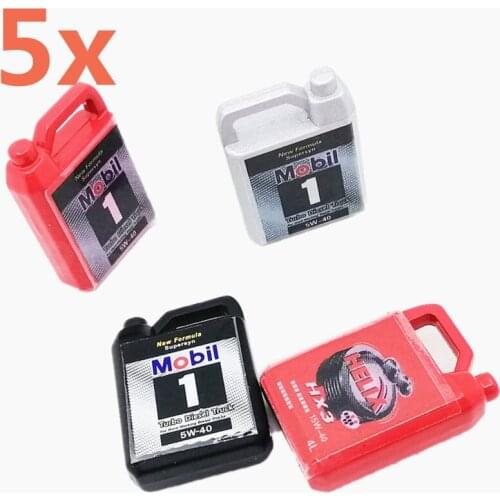 5Pieces Simulation Metal Engine Oil Barrel Model For 1/10 RC Crawler Car TRX4 Defender Bronco RC4WD D90 D110 Axial Scx10 90046