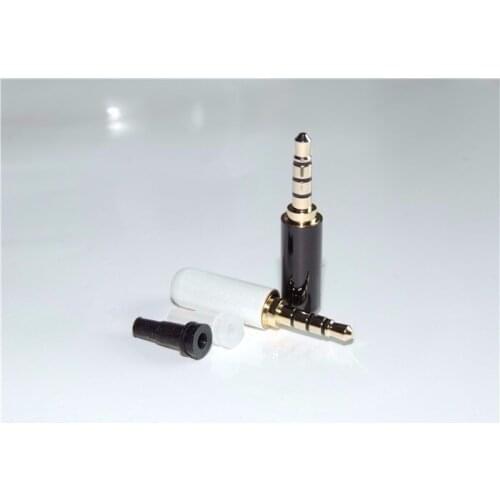 50pcs copper 3.5mm 4 poles Stereo Male Audio Cable Connector DIY Solder adapter