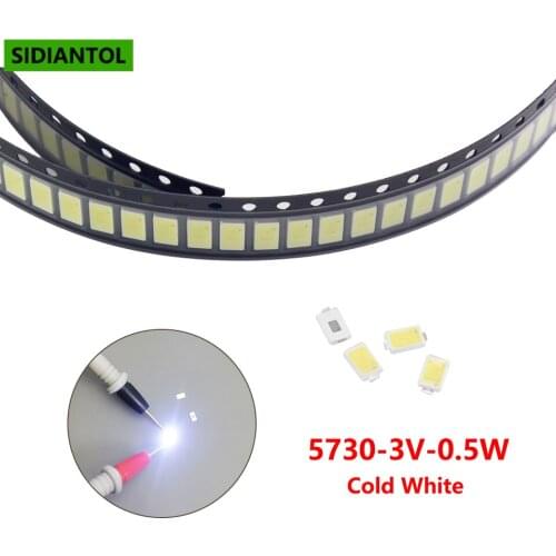 5730 3V 50pcs 100pcs TV Backlight 0.5W SMD LED LCD TV Repair Assorted Package Kit Cool White