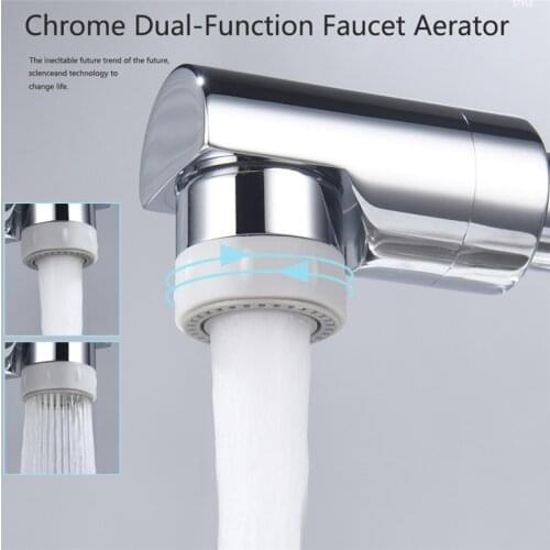 Brass Kitchen Faucet Bubbler Aerator Tap Nozzle M22 M24 Double Modes 2-Flow Splash-Proof Water Saving Filter
