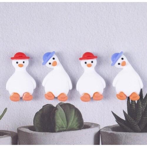 Resin Accessories Cartoon Net Red Cute Tilted Duck DIY Cream Mobile Phone Shell Patch Earrings Car Decoration Material