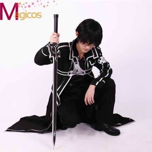 Anime Sword Art Online Kirigaya Kazuto/Kirito Uniform Cospaly Party Costume Cloak Coat