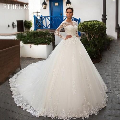 ETHEL ROLYN Sweetheart Illusion With Jacket Wedding Dress 2021 Princess Romantic Appliques Lace Up A-Line Bride Gowns