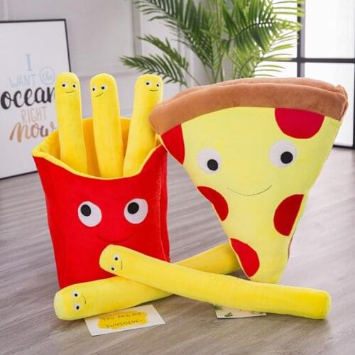 30cm Chips Pizza Plush Food Creative Realistic Cartoon Plush Food French Fries Toy Soft Stuffed Doll Sofa Pillow Simulation Toys