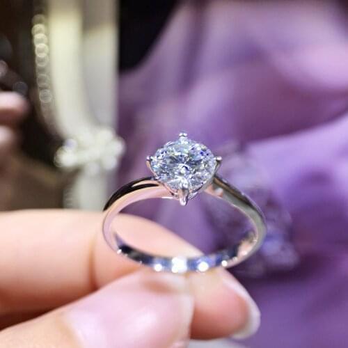 925 silver Ring Moissanite Lab Diamond Ring Round Cut Romantic style Wedding Anniversary gift VVS1 proposal ring