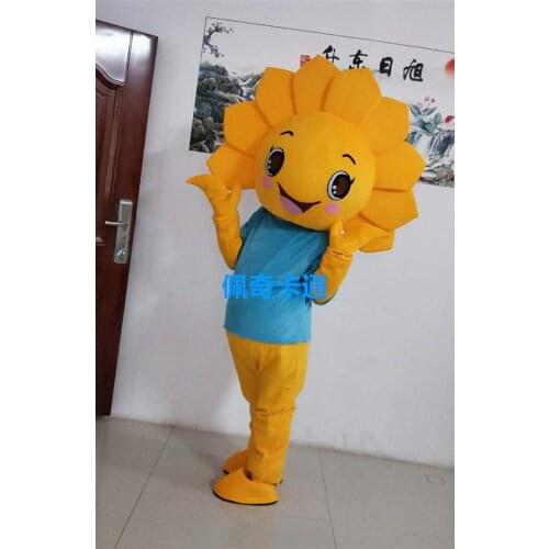 Sunflower Mascot Costume Sun Flower Adult Size Cartoon Party Outfits Clothing Advertising Carnival Halloween Easter Party Mascot