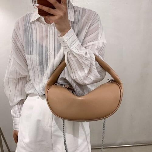 Summer Fashion Top-handle Small Purse Hobos Pleated Soft PU Leather Shoulder Bag Chain Clutch Female Solid Color Cloud Handbag