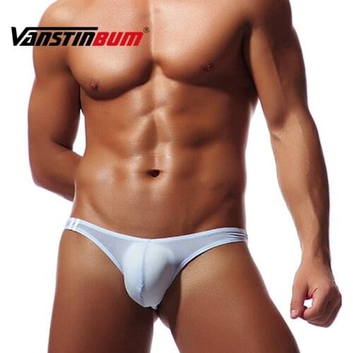 Sexy Mens G-Strings And Thongs Breathable Gay Male Low Waist T Back Bikini Convex U Pouch Ice Silk Cueca Masculina Underwear