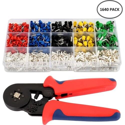 0.08-10mm tubular crimping pliers tools set 1640pcs terminal crimping tools mini electrical pliers HSC8 precision clamp set