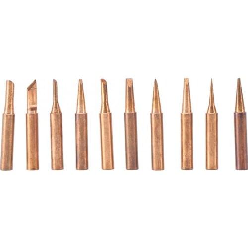 10 Lead-free Copper 900M-T Iron Solder Tip F/ 936-938,969,8586 Soldering Station Soldering Iron