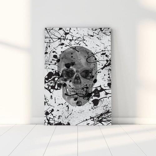 Nordic White Skull Wall Art Canvas | Luxury Wall Art Print Wall Hanging for Office Living Room or Store Perfect for Tattoo Shop