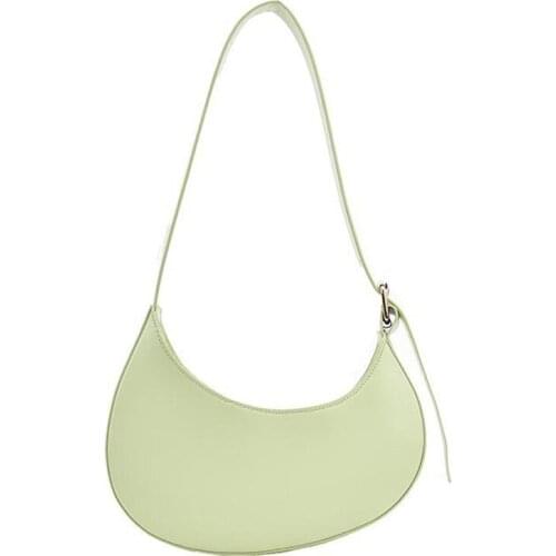 New Retro Semicircle Armpit Bag For Women PU Leather Casual Solid Color Totes Wide Shoulder Bags Female Travel Fashion Hand Bag