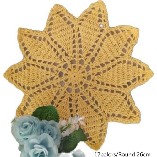 NEW cotton Round placemat cup coaster mug kitchen wedding table place mat cloth lace Crochet tea coffee doily plate dining pad