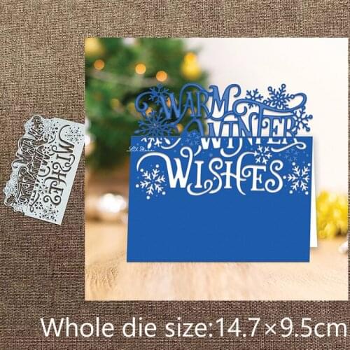 New Design Craft Metal stencil mold Cutting Dies Warm Winter Wishes frame scrapbook die cuts Album Paper Card Craft Embossing