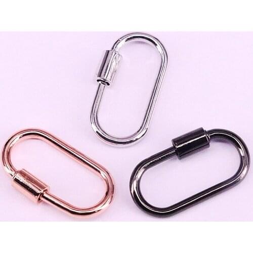 Wholesale 6Pcs, 14*26mm, Oval Screw Clasp, Interlocking Clasp Oval Shaped Clasp For Jewelry Making