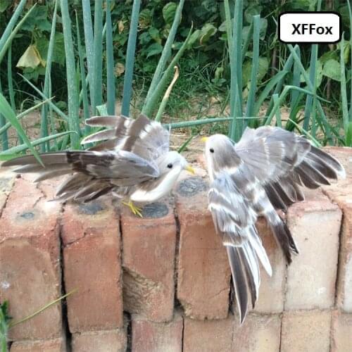 A pair of small simulation sparrow models foam&feathers cute gray bird dolls gift about 12cm xf0521