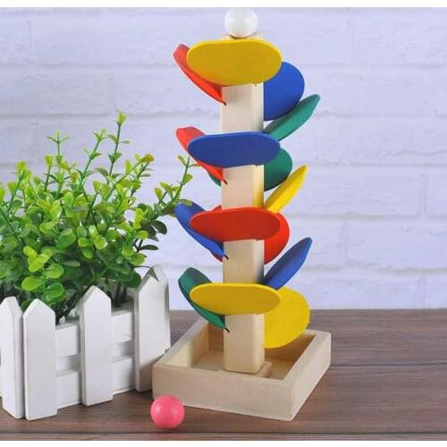 Montessori Educational Toy Blocks Wooden Tree Marble Ball Run Track Game Baby Kids Intelligence Early Juguetes Educativos